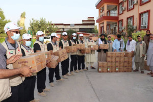 امارات ۹۳۸ کارتن ادویه برای درمان مجروحان زلزله به ننگرهار کمک کرد