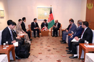دیدار رییس جمهور غنی با رهبر حزب سیاسی کومیتو جاپان