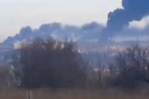 آتش‌سوزی در انبارهای نفتی نزدیک کی‌یف 
