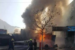 آتش سوزی در ناحیه هفتم شهر کابل