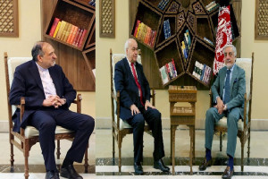 دیدار عبدالله با سفرای ایران و تاجیکستان در کابل