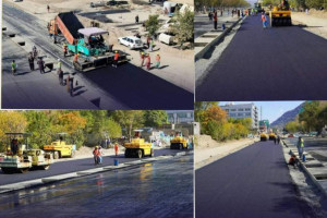 قیرریزی سرک دهمزنگ - کوته سنگی آغاز شد