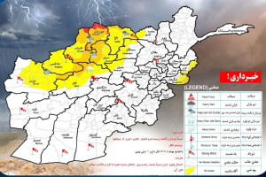 هشدار باران و سیل در ۱۲ ولایت کشور