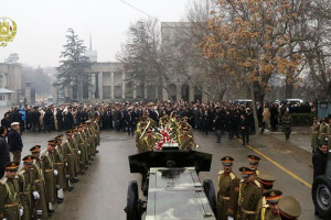مراسم جنازه رئیس شورای عالی صلح در ارگ ریاست جمهوری برگزار شد