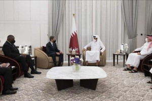     وزیران خارجه و دفاع امریکا با امیر قطر دیدار کردند