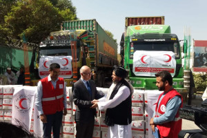 هلال احمر ترکیه 33 تن مواد خوراکی به افغان‌ها کمک کرد