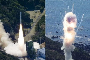 موشک ماهواره‌بر جاپانی منفجر شد