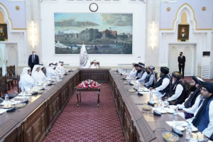 دیدار وزیر خارجه قطر با مقامات طالبان در ارگ 