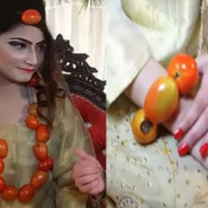 آرایش-یک-عروس-همراه-با-بادنجان-رومی-در-پاکستان
