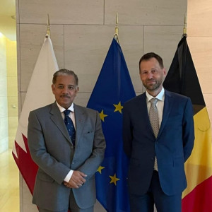 رایزنی-سفیر-قطر-با-نماینده-اتحادیه-اروپا-در-مورد-صلح