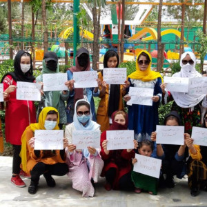زنان-معترض-در-کابل-حجاب-اجباری-را-نمی‌پذیریم