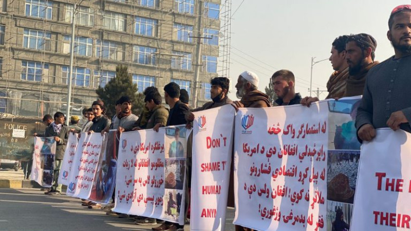 تظاهرات-علیه-تحریم‌های-آمریکا-در-شهر-کابل