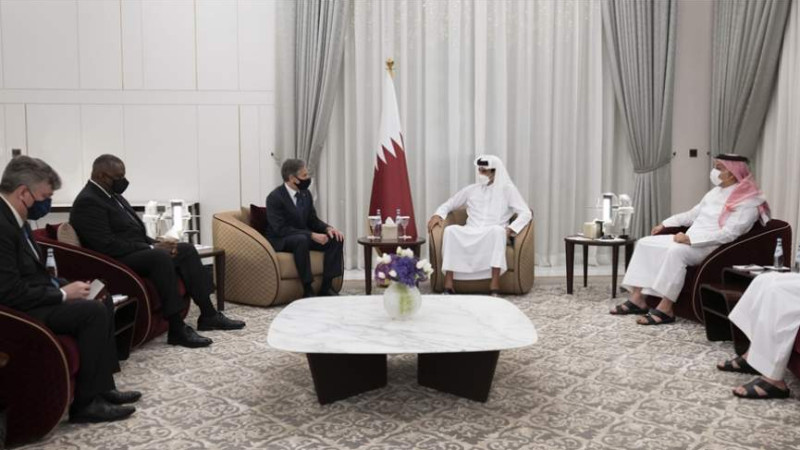 وزیران-خارجه-و-دفاع-امریکا-با-امیر-قطر-دیدار-کردند